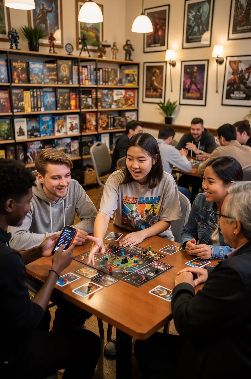 People engaging in local entertainment activities together.